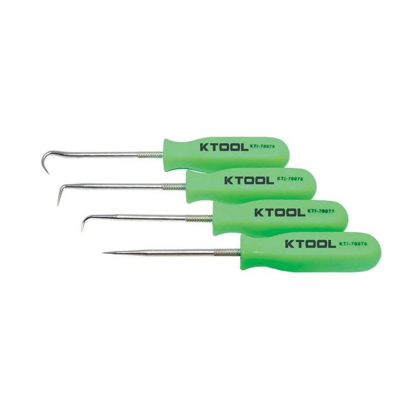 K Tool International KTI-70075 Pick Set 4 Pc. Neon Green - Pelican Power Tool
