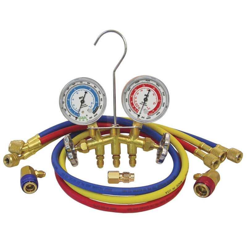 Mastercool 66773 Guage Set Dual Brass 72" Hoses - Pelican Power Tool