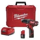 Milwaukee 2407-22 M12 3/8" Cordless Drill Driver (2) Batt Kit - Pelican Power Tool