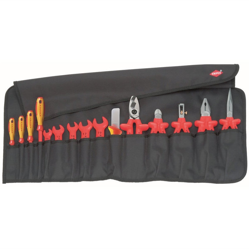 Knipex 98 99 13 15-Piece Tool Roll Bag With Insulated Tools For Wo - Pelican Power Tool