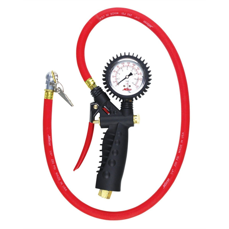 Milton Industries 573A Inflator Gauge,Analog,Ball Chuck W/Clip - Pelican Power Tool