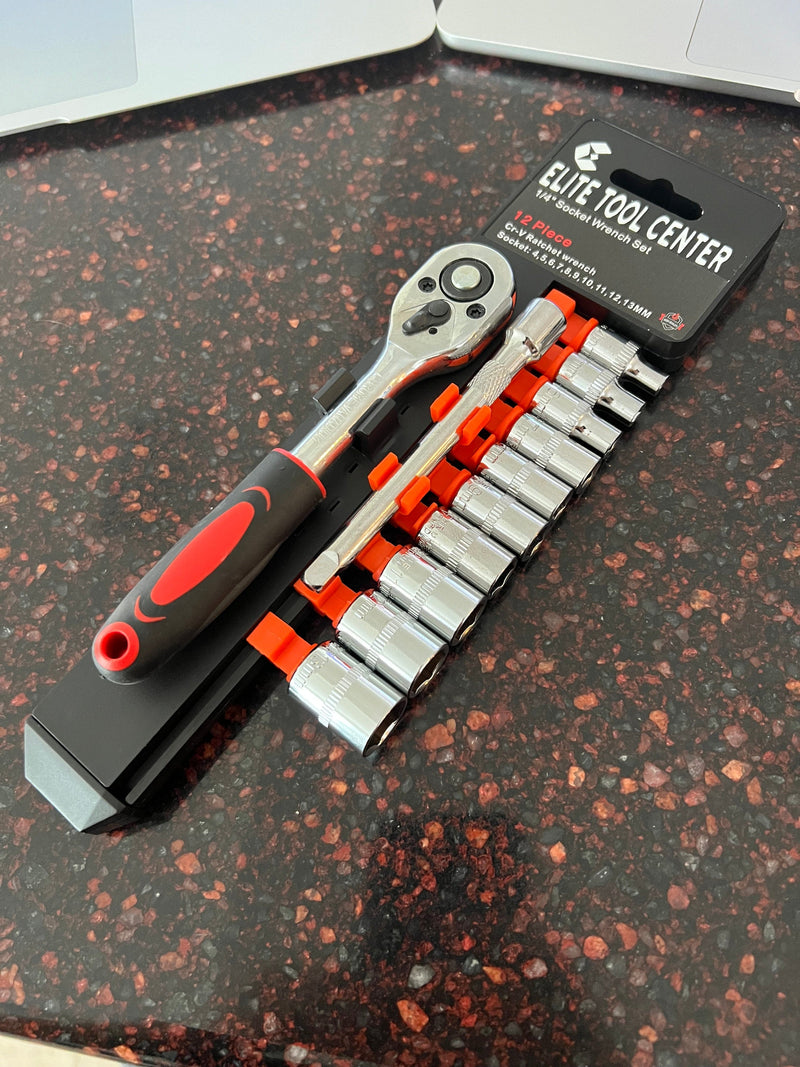 Elite Tool Center 12 Piece 1/4" Socket Wrench Set - Pelican Power Tool