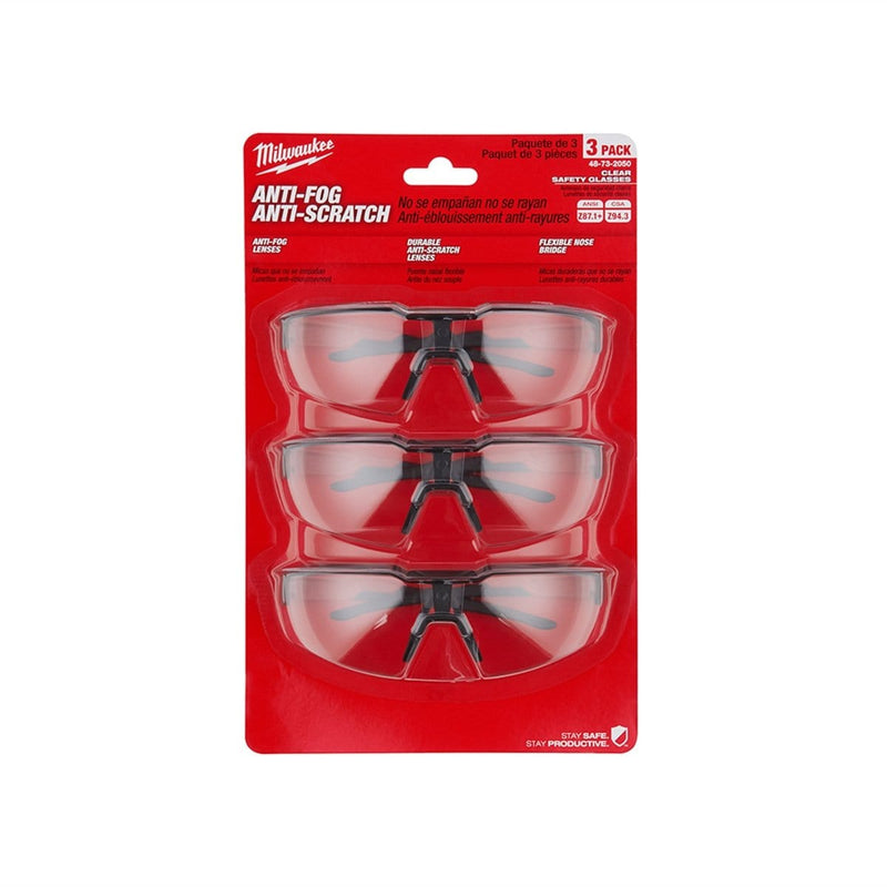 Milwaukee 48-73-2050 3Pk Clear Safety Glasses - Pelican Power Tool