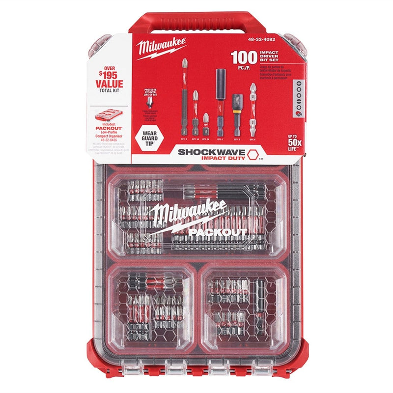 Milwaukee 48-32-4082 100 Pc Shockwave Packout  Bit Set - Pelican Power Tool