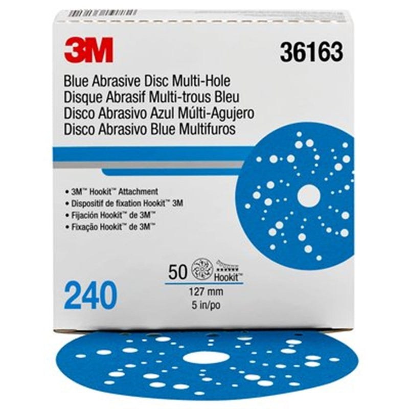 3M 36163 3M Hookit Blue Abrasive Disc Multihole 36163 (4Pk) - Pelican Power Tool