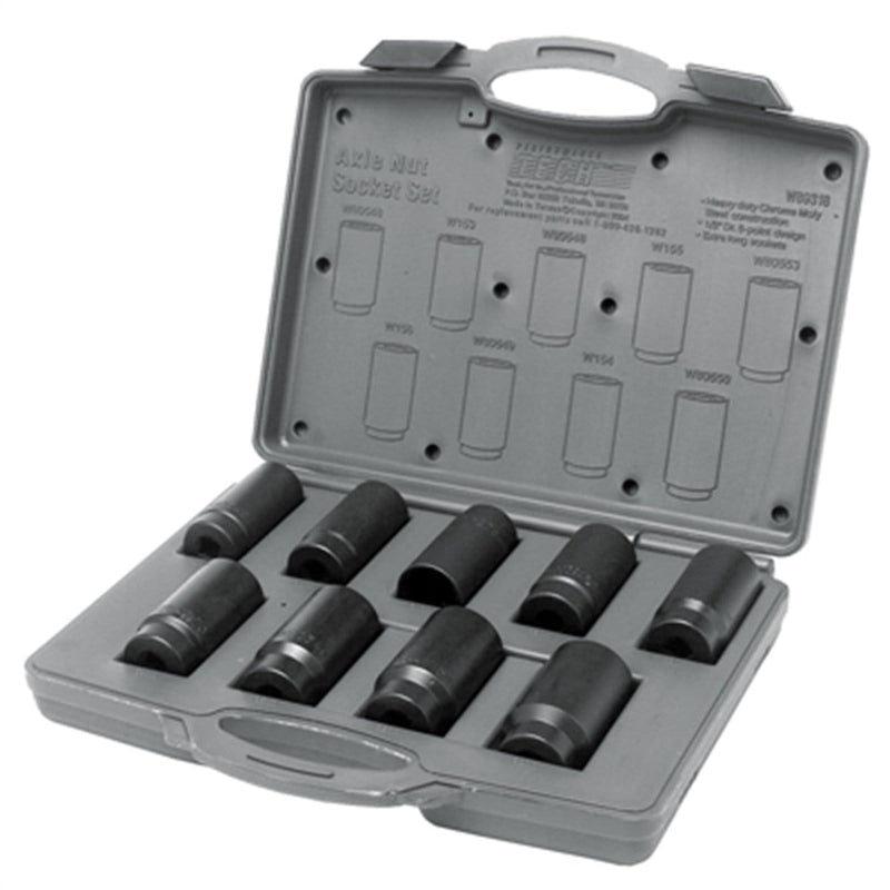 Wilmar Corp. / Performance Tool W89318 9Pc. Axle Nut Socket Set - Pelican Power Tool