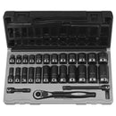 Grey Pneumatic 81627RD 3/8" Dr. 27pc Fract. Std & Deep Duo-Socket Set - 6 Pt. - Pelican Power Tool