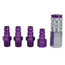 Milton Industries S-305VKIT 5Pc Highflowpro Set,V-Style Purple,1/4" - Pelican Power Tool