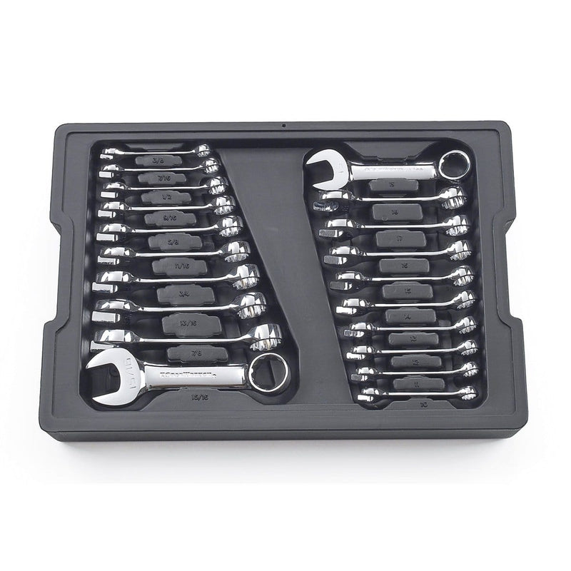 GearWrench 81903 20Pc Sae/Metric Stubby Combo Wrench Set - Pelican Power Tool