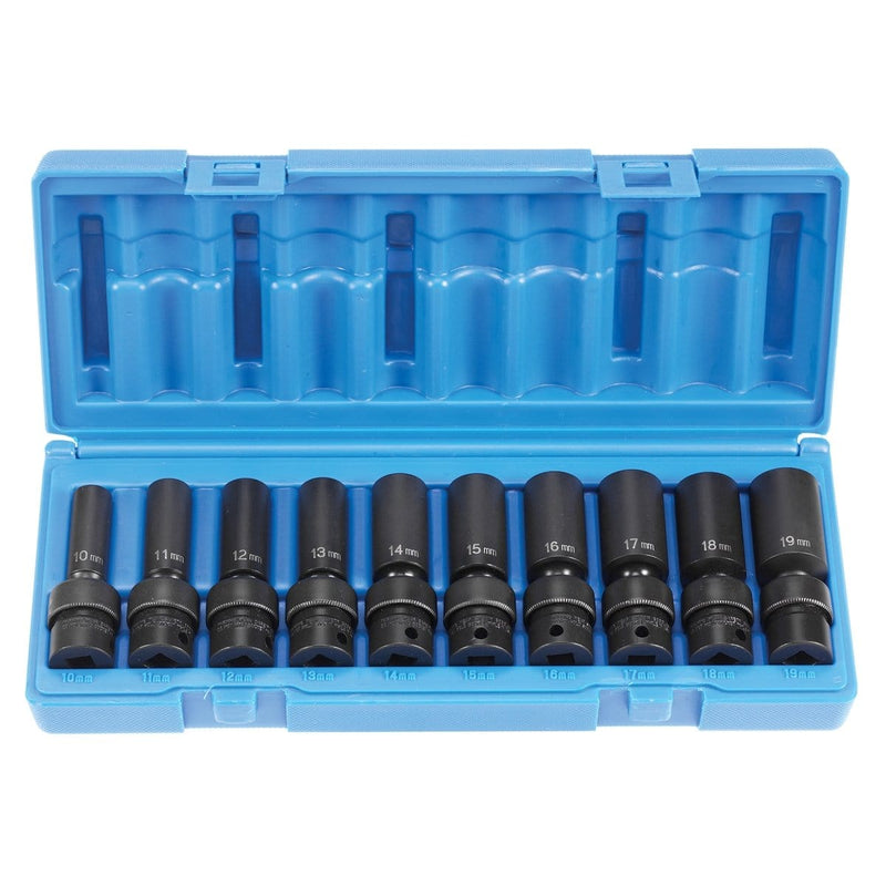 Grey Pneumatic 1210UMD 3/8" Drive 10-Piece Deep Universal Metric Set - Pelican Power Tool