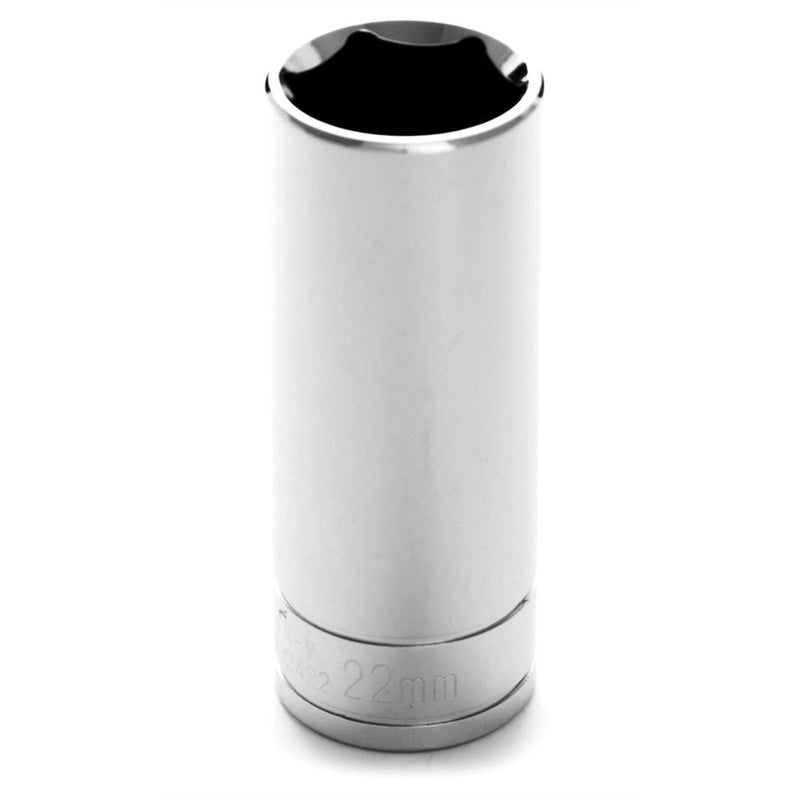 Wilmar Corp. / Performance Tool W32422 Chrome Socket, 1/2" Drive, 22mm, 6 Point, Deep - Pelican Power Tool