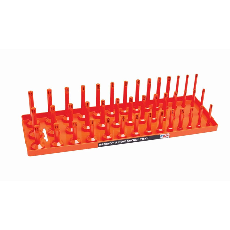 Hansen Global 12053 1/2" Sae 3-Row Socket Tray - Orange - Pelican Power Tool