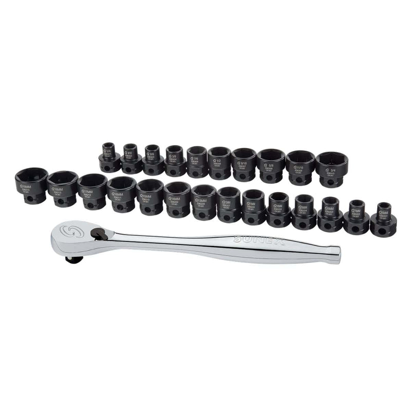 Sunex 3325SR 25-Piece 3/8 In. Drive Low Profile Im - Pelican Power Tool