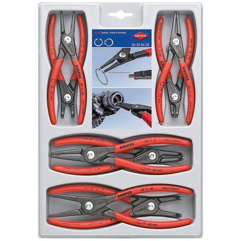 Knipex 00 20 04 SB 8 Pc Precision Circlip Pliers Set - Pelican Power Tool