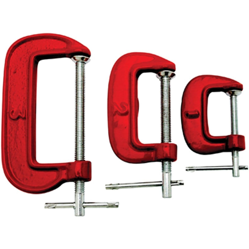Wilmar Corp. / Performance Tool 1491 3 Pc C-Clamp Set - 1", 2", 3" - Pelican Power Tool