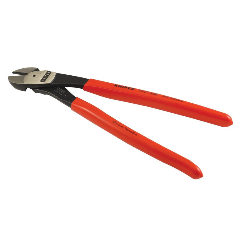 Knipex 74 21 250 SBA 10" High Lev. Angled Diagonal Cutter Carded - Pelican Power Tool