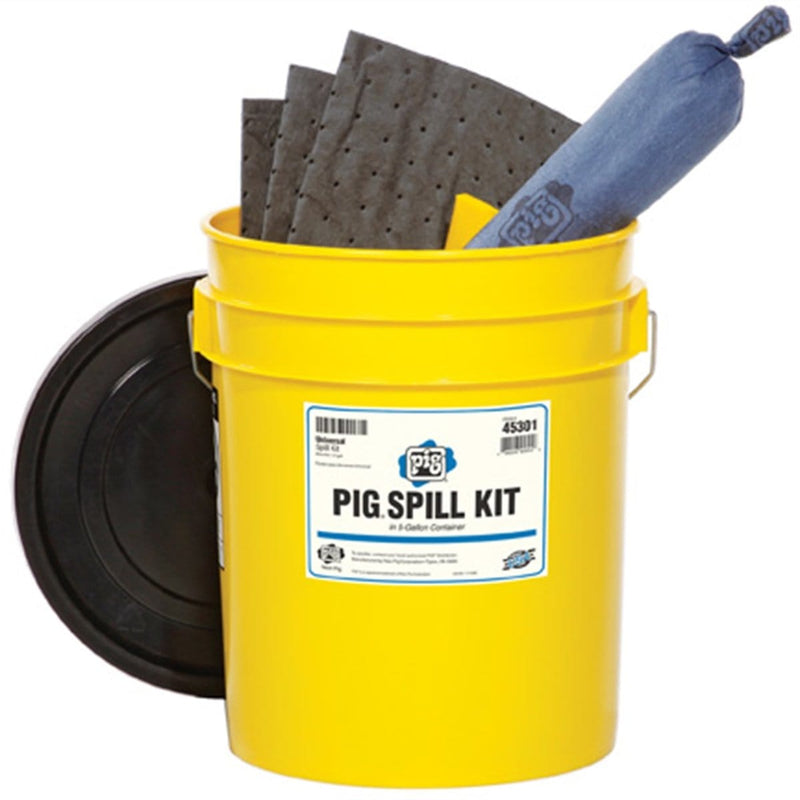 New Pig 45301 Pig Universal Spill Kit Bucket-- Absorbs 4.4 Gal - Pelican Power Tool