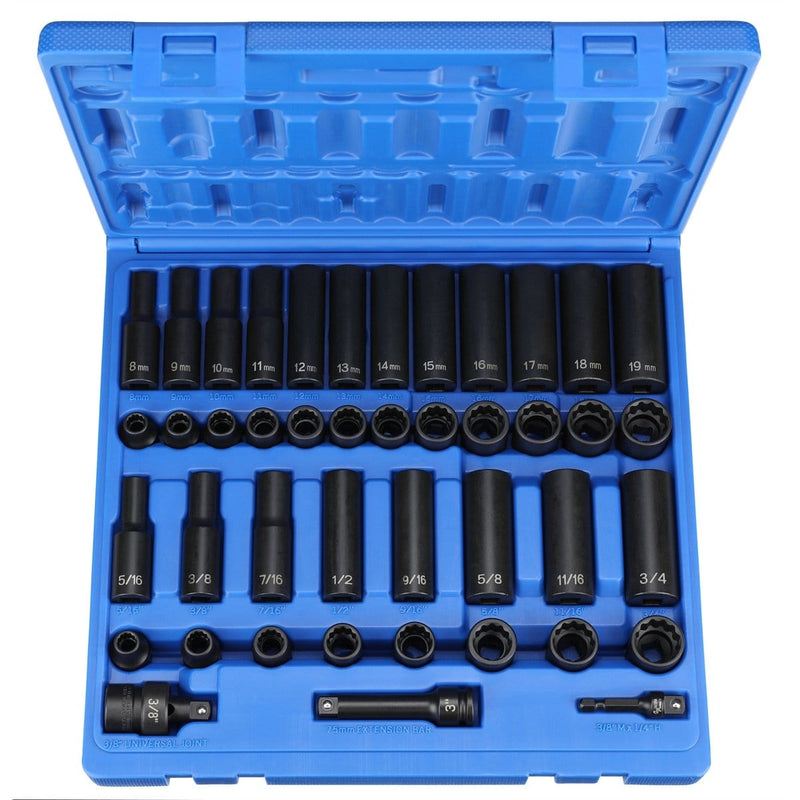 Grey Pneumatic 1643RD 3/8" Dr. 43 Pc. Standard/Deep SAE/Metric -12 Point - Pelican Power Tool