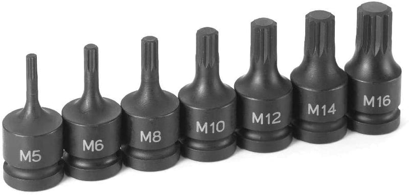 Grey Pneumatic 1307S 1/2" Drive 7 Pc. Triple Square Driver Set - Pelican Power Tool