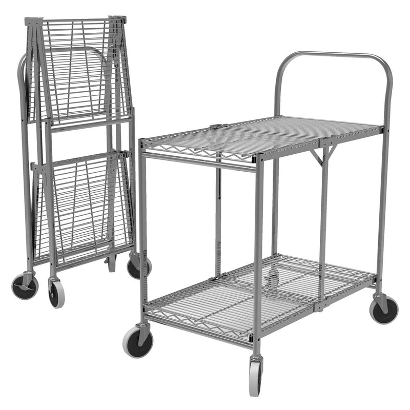 Luxor WSCC-2 Two-Shelf Collapsible Wire Utility Cart - Pelican Power Tool