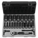 Grey Pneumatic 82622D 1/2" Dr. 22pc Fractional Deep Duo-Socket Set - 6 Pt. - Pelican Power Tool