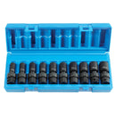 Grey Pneumatic 1210UMSD 10-Piece 3/8" Drive Semi Deep Metric Universal Impact Socket Set - Pelican Power Tool