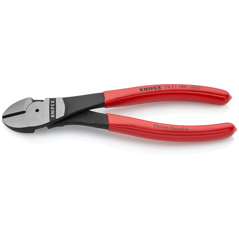 Knipex 74 21 180 7 1/4" High Leverage Angled Diagonal Cutters - Pelican Power Tool