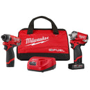 Milwaukee 2599-22 2-Pc M12 Fuel 3/8 Stub Imp 1/4¨ Hex Imp (2) Batt Kit - Pelican Power Tool