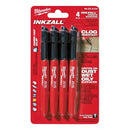 Milwaukee 48-22-3104 4-Pk Inkzall Black Fine Point Non-Toxic Marker - Pelican Power Tool