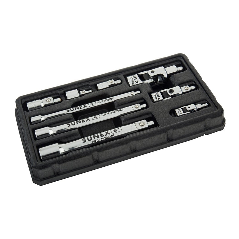 Sunex 132MM 1/4", 3/8" And 1/2" Drive 9 Piece Chrome Magnetic - Pelican Power Tool