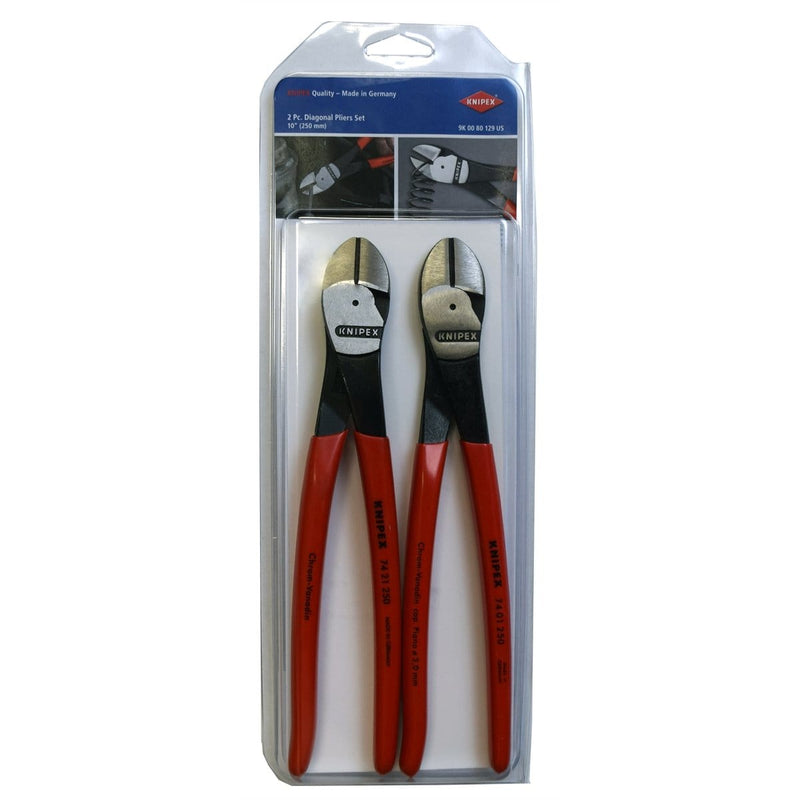 Knipex 9K 00 80 129 US 2 Pc 10" Diagonal Cutter Set - Pelican Power Tool