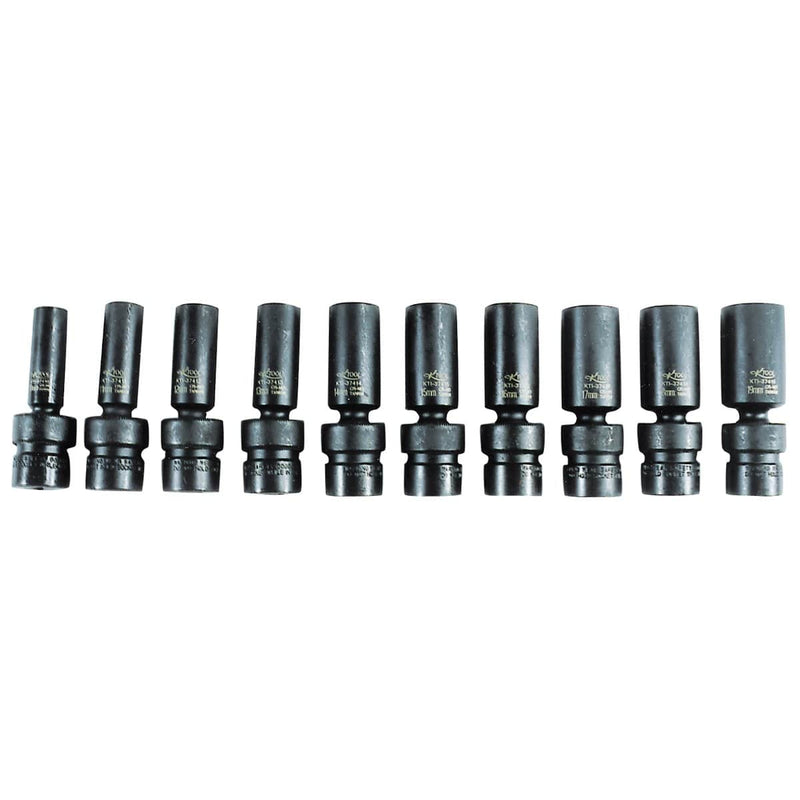 K Tool International KTI-37400 Soc Set Imp Flex 3/8" Dr 10 Pc.Mm - Pelican Power Tool