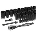 Grey Pneumatic 82229MD 1/2" Dr. 29pc Metric Deep Duo-Socket Set - 12 Point - Pelican Power Tool