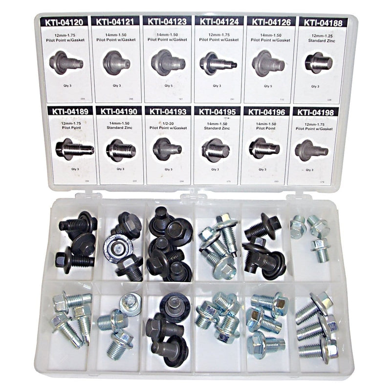 K Tool International KTI-00058 40-Piece Automotive Drain Plug Assortment - Pelican Power Tool