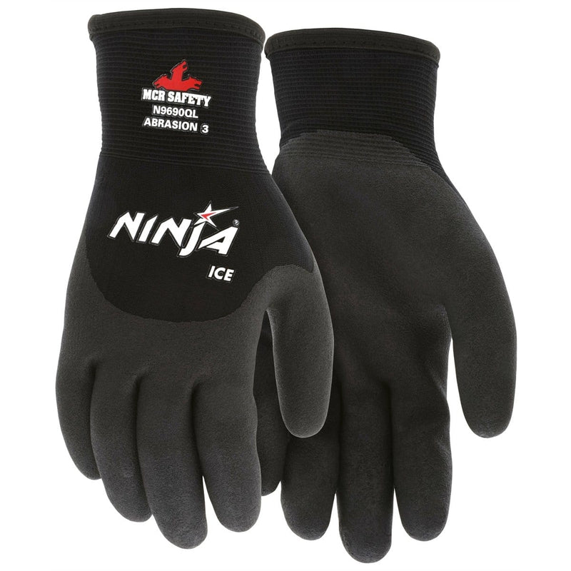 MCR Safety N9690QL Ninja Ice 15 Gauge Black Nylon Acrylic Terry Int O - Pelican Power Tool