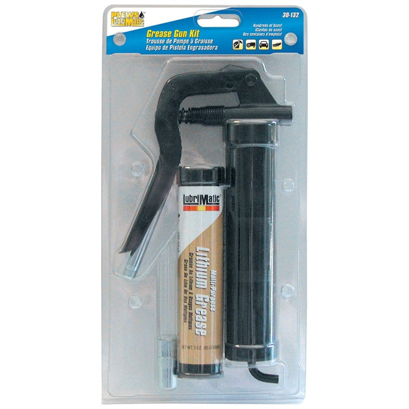 Plews Edelmann 30-132 Grease Gun Kit Pistol W- 3-1/2In. Ext & 3Oz Cart - Pelican Power Tool