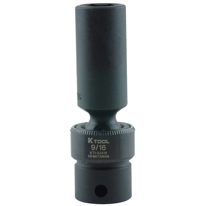 K Tool International KTI-32418 Soc Imp Flex 9/16" 3/8" Dr Deep 6 Pt - Pelican Power Tool