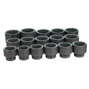 Grey Pneumatic 9116 16 Piece 1" Drive 12 Point Fractional Impact Socket Set - Pelican Power Tool