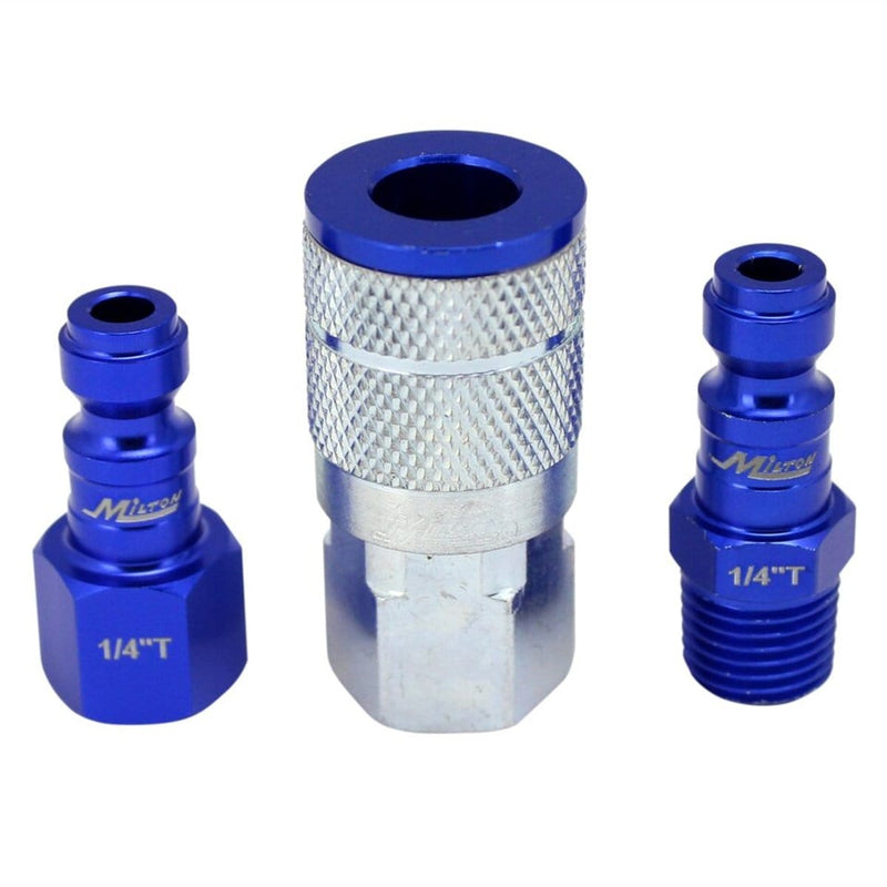 Milton Industries S-303TKIT 3 Pc. Colorfit Set, T-Style Blue, 1/4" - Pelican Power Tool